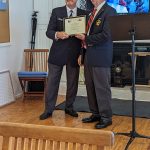John receiving yacht club's Certificate for 4-Star